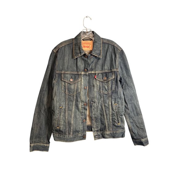 Levis Mens Denim Trucker Jacket Medium Classic - Picture 9 of 9